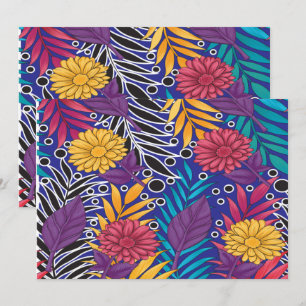 Färgomslagning papper med kreativets blommigt tack kort