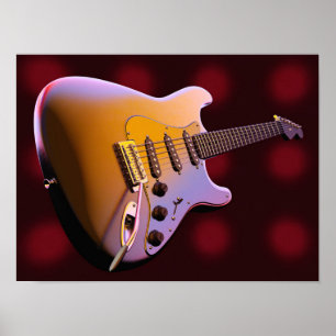 Färgorienterad gitarr poster