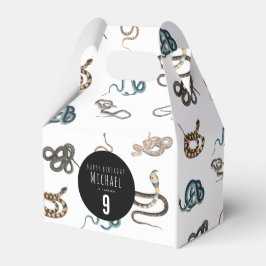 Färgormar Födelsedagsfest för reptila djur Presentaskar