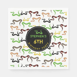 Färgormar Python Reptile-Födelsedagsfest Pappersservett