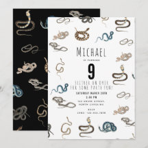 Färgormar, reptil Animal Födelsedagsfest Invi