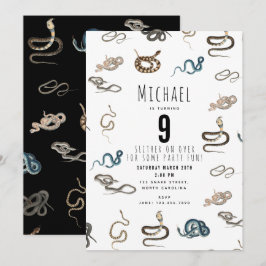 Färgormar, reptil Animal Födelsedagsfest Invi Inbjudningar