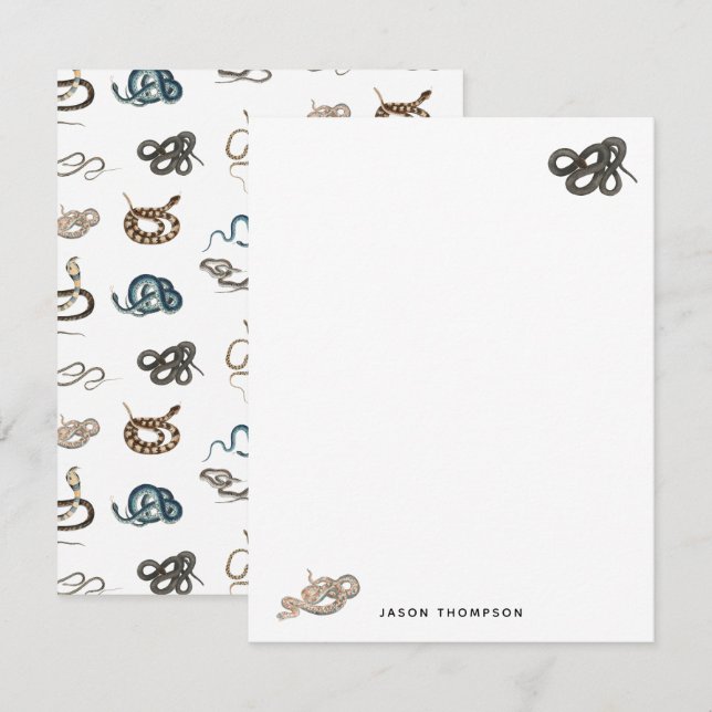 Färgormar Retile Animal Mönster Anteckningskort (Fram/baksida)