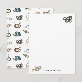 Färgormar Retile Animal Mönster Anteckningskort