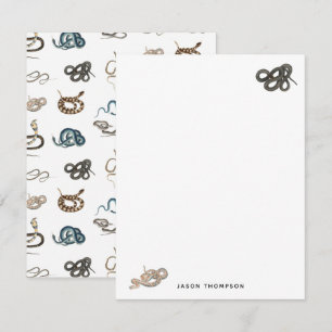 Färgormar Retile Animal Mönster Anteckningskort
