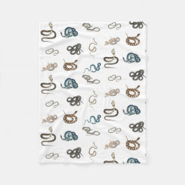 Färgormar Retile Animal Mönster Fleecefilt