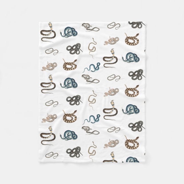 Färgormar Retile Animal Mönster Fleecefilt (Framsidan)