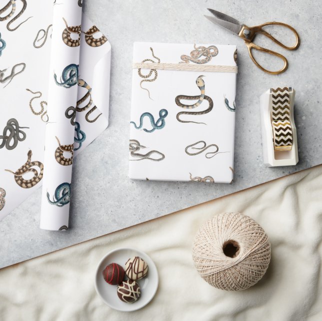 Färgormar Retile Animal Mönster Presentpapper (Hantverk)