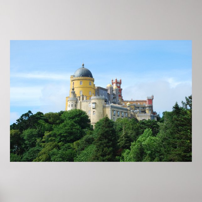 Färgpalatset i Pena-landskapsvyn i Sintra Poster (Framsidan)