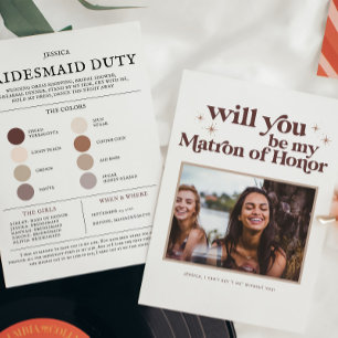 Färgpalett Be min Matron of Honor-förfrågan Meddelande