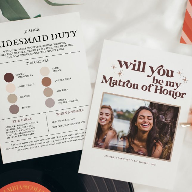 Färgpalett Be min Matron of Honor-förfrågan Meddelande (Skapare uppladdad)
