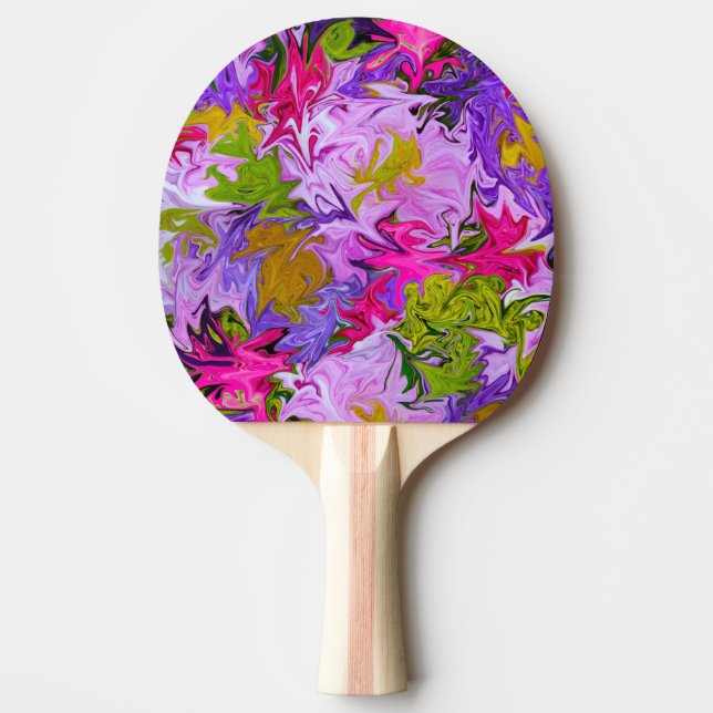Färgpalett Färgrik Abstrakt Konstnärlig Design Pingisracket (Framsidan)