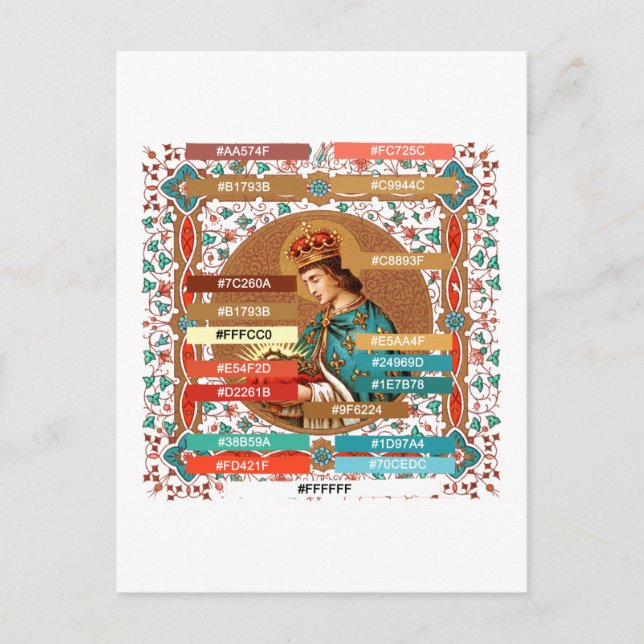 Färgpalett för St. Louis IX kungen (BK 065) P Vykort (Framsida)