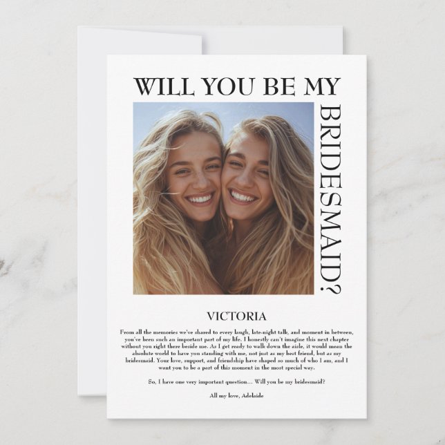 Färgpalett Will You Be My Bridesmaid Förslag Inbjudningar (Framsida)