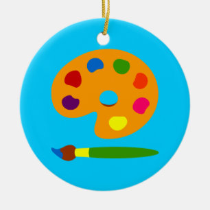 Färgpalettkonst Julgransprydnad Keramik
