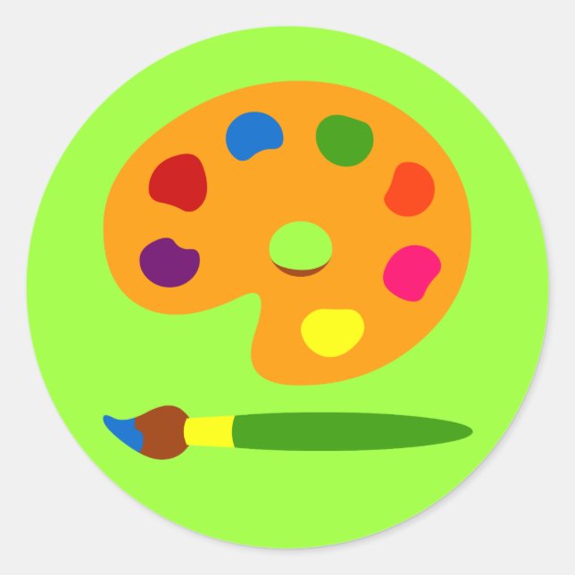 Färgpalettkonst Runt Klistermärke (Framsida)