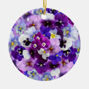 Färgpaneler, Söt Flowers, Julgransprydnad Keramik