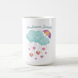 Färgparaply med Cute Clouds Kaffemugg