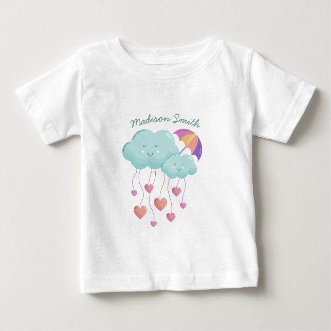Färgparaply med Cute Clouds T Shirt (Framsida)