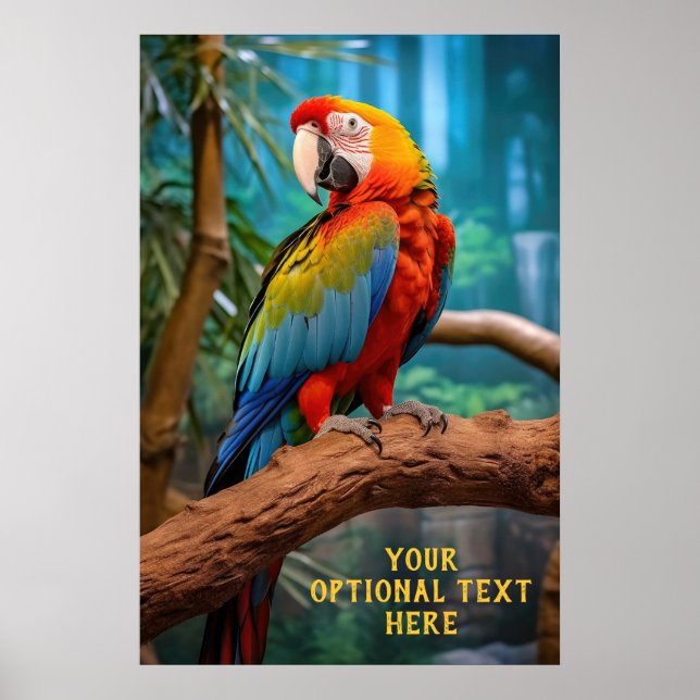 Färgparrot för text som tillval poster (Framsidan)