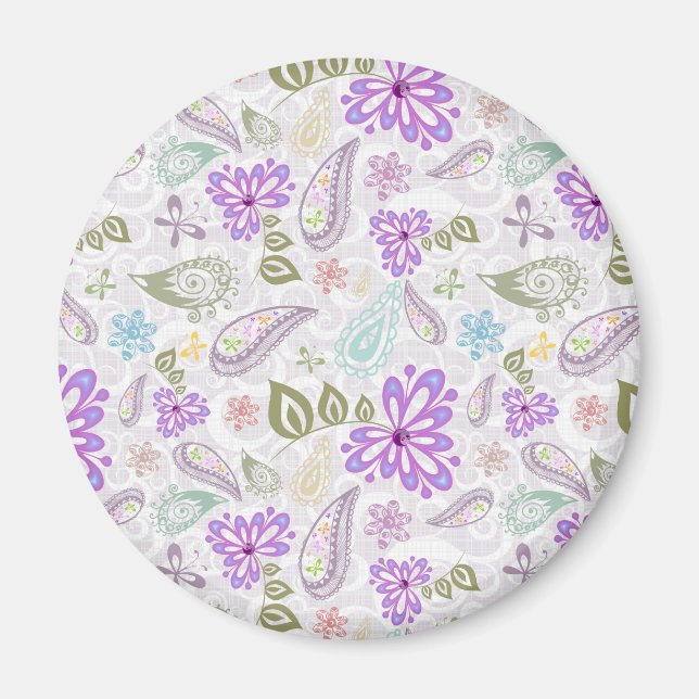 Färgpastellpaisley mönster magnet (Framsidan)