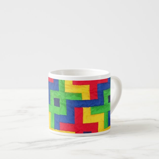 Färgpatchwork design Espresso Coffee Mugg Espressomugg (Framsida höger)