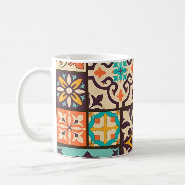 Färgpatchwork Islam Motifs Tile Kaffemugg (Vänster)