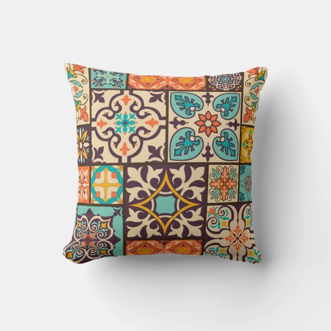 Färgpatchwork Islam Motifs Tile Kudde (Framsida)