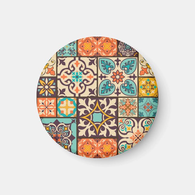 Färgpatchwork Islam Motifs Tile Magnet (Framsidan)