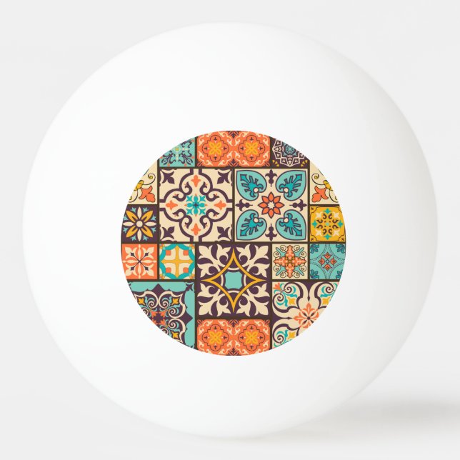Färgpatchwork Islam Motifs Tile Pingisboll (Framsidan)