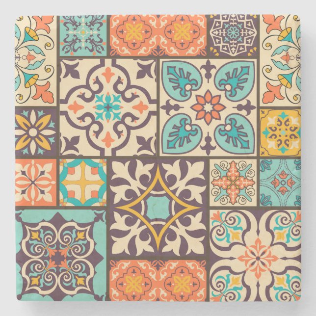 Färgpatchwork Islam Motifs Tile Stenunderlägg (Framsidan)