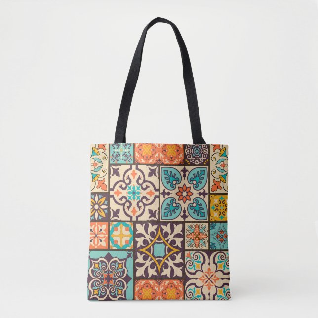 Färgpatchwork Islam Motifs Tile Tygkasse (Framsida)
