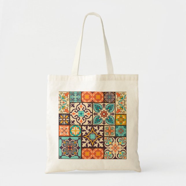 Färgpatchwork Islam Motifs Tile Tygkasse (Framsidan)