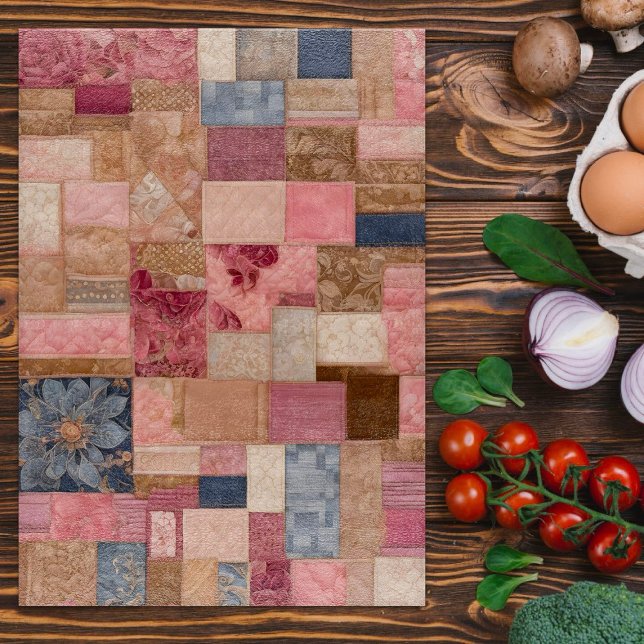 Färgpatchwork Quilt Art Chopping Board (Skapare uppladdad)