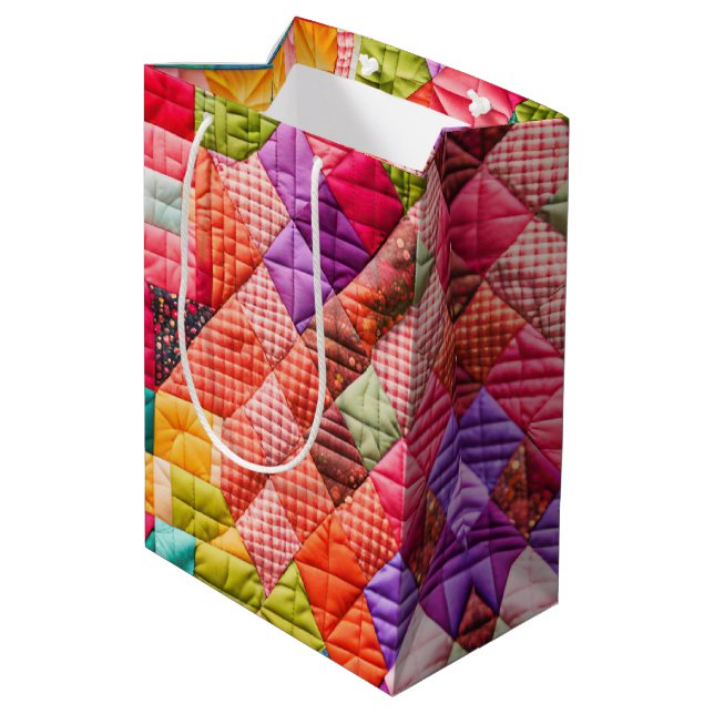 Färgpatchwork Quilt Mönster (Baksidan Vinklad)