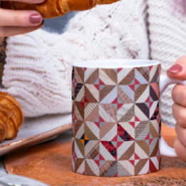 Färgpatchwork Quilt Mönster Elegant Kaffemugg