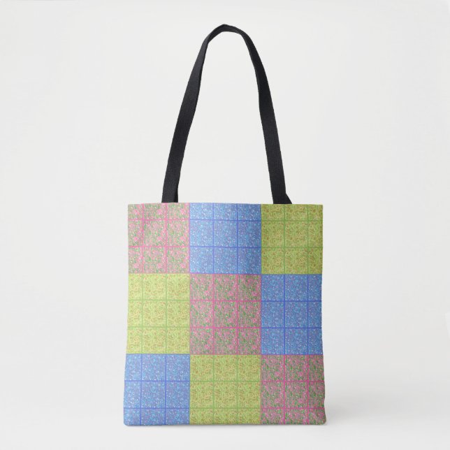 Färgpatchwork quilt mönster tygkasse (Framsida)
