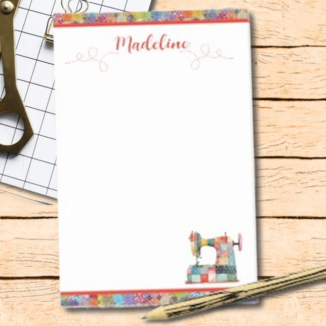 Färgpatchwork Sewing Maskin Post-it Block (Skapare uppladdad)