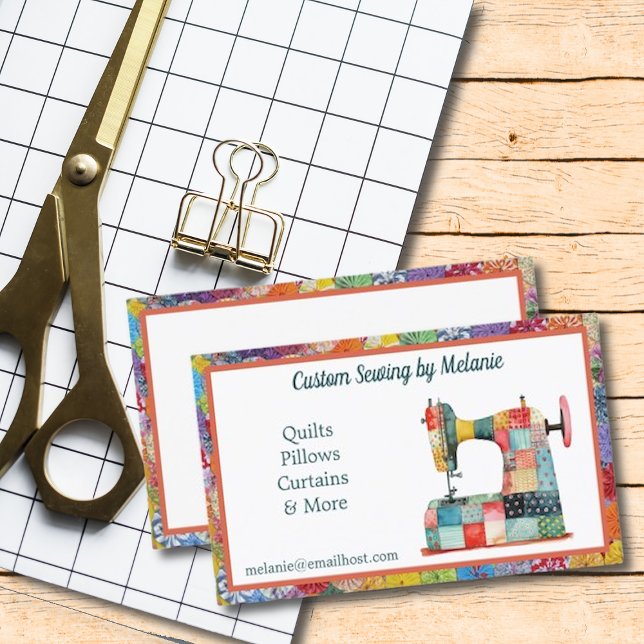 Färgpatchwork Sewing Maskin Visitkort (Skapare uppladdad)