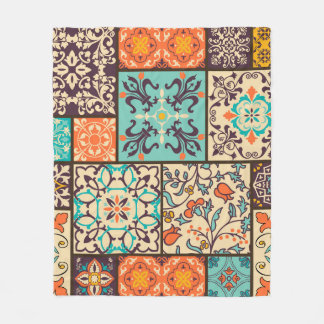 Färgpatchwork Tile: Islamic Majolica Motifs Fleecefilt