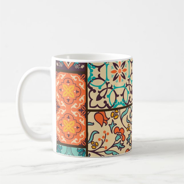 Färgpatchwork Tile: Islamic Majolica Motifs Kaffemugg (Vänster)