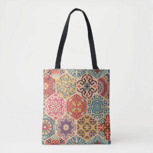 Färgpatchwork Tile Islamic Motifs Tygkasse