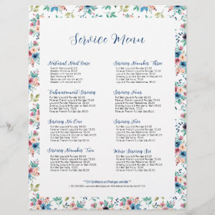 Färgpatentering av vår blommor för tjänstmeny reklamblad