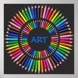 Färgpenna Circle, Art Teacher, Artist. Poster