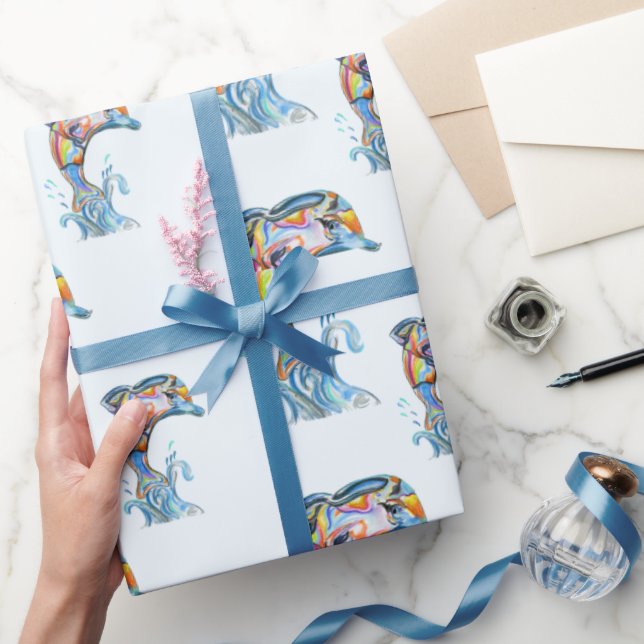 Färgpenna Delfiner hoppar ur vattnet Presentpapper (Gifting)