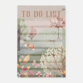 Färgpenna för Whimsical Woodland Scene Post-it Block