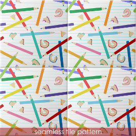 Färgpenna Mönster Kids Kakelplatta