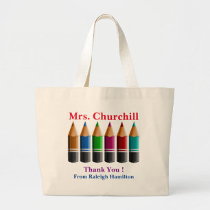 Färgpenna Teacher Tote Bag Jumbo Tygkasse