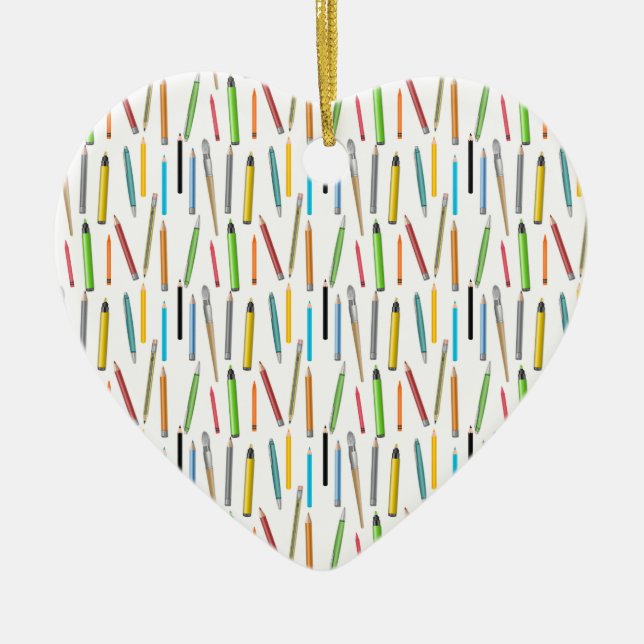 Färgpennor Artistpenslar Markerar Art Älskare Julgransprydnad Keramik (Framsidan)