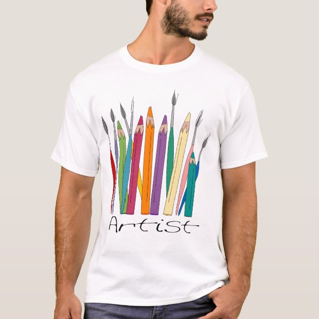 Färgpennor & borstar tee (Framsida)